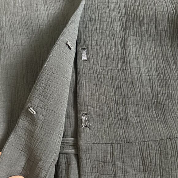 Eileen Fisher Blazer Jacket Womens Small Rayon Silk Textured Hook & Eye Black - Picture 6 of 7
